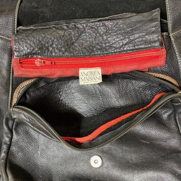 Andrea Mabiani Black Italian Leather Slouchy Hobo Crossbody Bag - Made in Italy - Picture 5 of 6